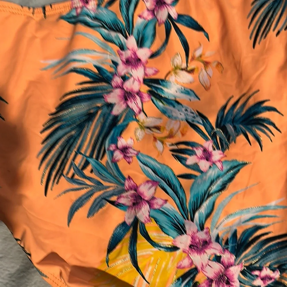 Ambrielle Floral Orange Bikini Bottom